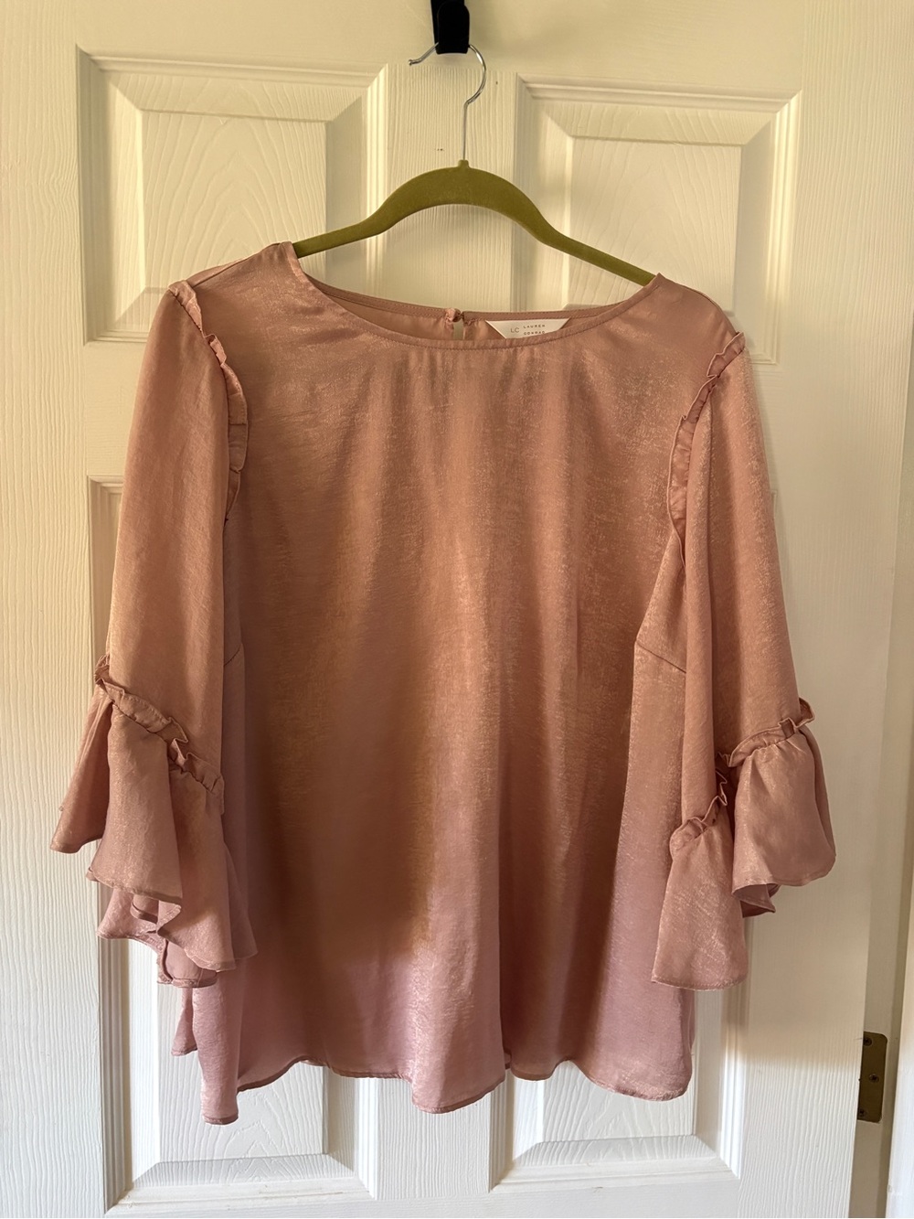 LC Lauren Conrad Dusty Rose Ruffle-Sleeve Blouse